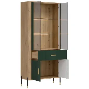 Obrazek Witryna Dante Dt14 Dąb Cremona/Zielony