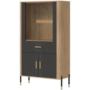 Obrazek Witryna Niska Dante Dt12 Dąb Cremona/Antracyt