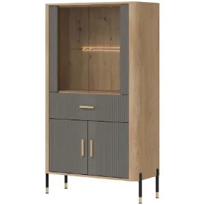 Obrazek Witryna Niska Dante Dt12 Dąb Cremona/Szary