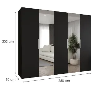 Obrazek Szafa Marbella II 250 czarny/srebrny