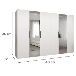Obrazek Szafa Marbella II 300 biały/czarny