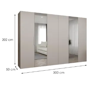 Obrazek Szafa Marbella II 300 kaszmir/srebrny