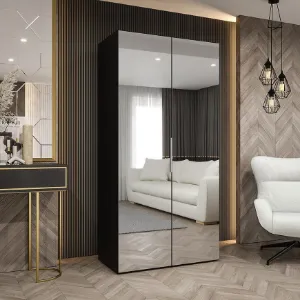 Obrazek Szafa Marbella III 100 czarny/srebrny