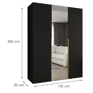 Obrazek Szafa Alicante II 150 czarny/złoty