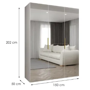 Obrazek Szafa Marbella III 150 biały/złoty