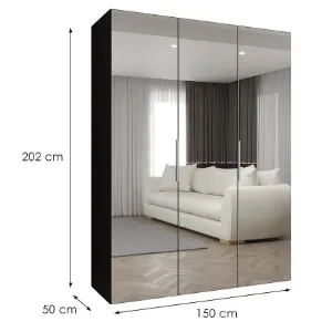 Obrazek Szafa Marbella III 150 czarny/srebrny