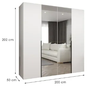 Obrazek Szafa Alicante II 200 biały/czarny