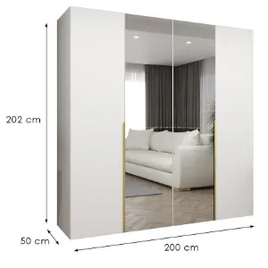 Obrazek Szafa Alicante II 200 biały/złoty