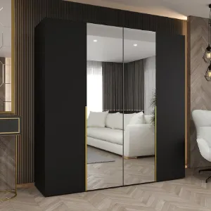 Obrazek Szafa Alicante II 200 czarny/złoty