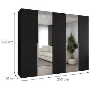 Obrazek Szafa Alicante II 250 czarny/srebrny