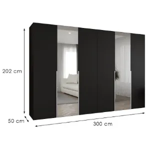 Obrazek Szafa Alicante II 300 czarny/srebrny
