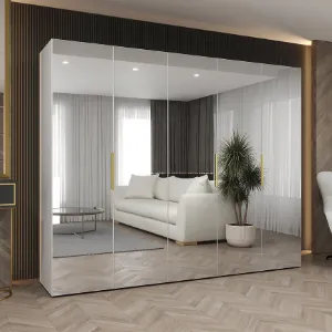 Obrazek Szafa Marbella III 250 biały/złoty