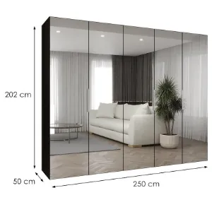 Obrazek Szafa Marbella III 250 czarny/srebrny