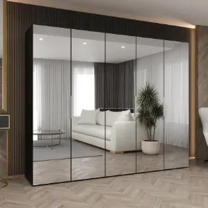 Obrazek Szafa Marbella III 250 czarny/srebrny