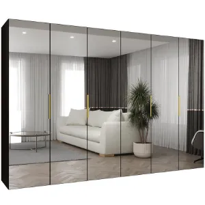 Obrazek Szafa Marbella III 300 czarny/złoty