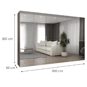 Obrazek Szafa Marbella III 300 kaszmir/srebrny