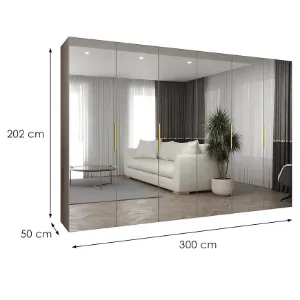 Obrazek Szafa Marbella III 300 kaszmir/złoty