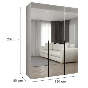 Obrazek Szafa Alicante III 150 biały/czarny