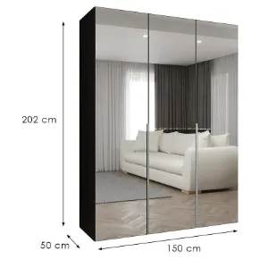 Obrazek Szafa Alicante III 150 czarny/srebrny