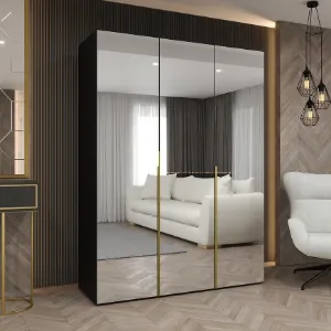 Obrazek Szafa Alicante III 150 czarny/złoty