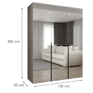 Obrazek Szafa Alicante III 150 kaszmir/czarny