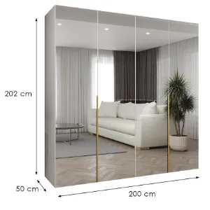 Obrazek Szafa Alicante III 200 biały/złoty