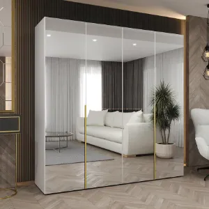 Obrazek Szafa Alicante III 200 biały/złoty