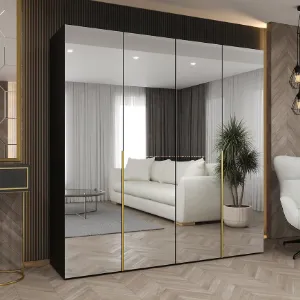 Obrazek Szafa Alicante III 200 czarny/złoty