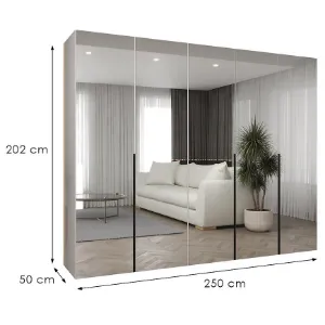 Obrazek Szafa Alicante III 250 biały/czarny