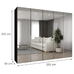 Obrazek Szafa Alicante III 250 czarny/srebrny