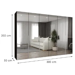 Obrazek Szafa Alicante III 300 czarny/srebrny