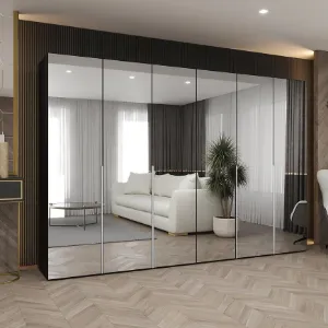 Obrazek Szafa Alicante III 300 czarny/srebrny