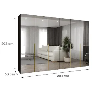 Obrazek Szafa Alicante III 300 czarny/złoty