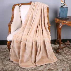 Obrazek Koc Elina 70x140 cm beżowy