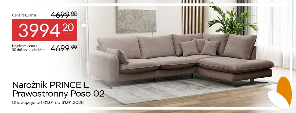 Narożnik Prince prawostronny