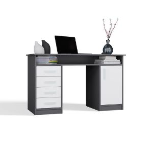 Obrazek Biurko Adela 125 cm 4S antracyt/biały