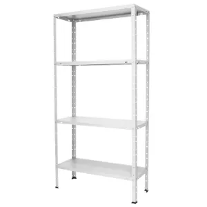 Obrazek Regał metalowy magazynowy 147x75x30 cm – 4 półki/40kg