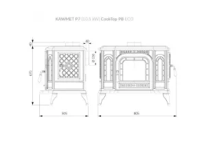 Obrazek Piec kominkowy P7 EKO 10,5 kW EKO PB COOK TOP