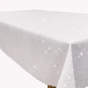 Obrazek Obrus Glitter srebrna nić biały 140x250 cm