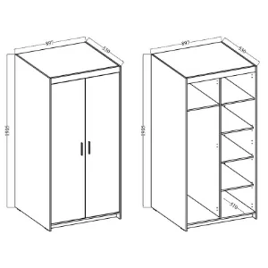 Obrazek Szafa Elena 2D 1lustro beż piaskowy