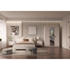 Obrazek Szafa Elena 3D lustro beż piaskowy