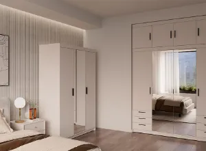 Obrazek Szafa Elena 3D lustro beż piaskowy