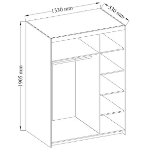 Obrazek Szafa Elena 3D lustro beż piaskowy