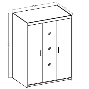 Obrazek Szafa Elena 3D lustro beż piaskowy