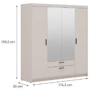 Obrazek Szafa Elena 4D 2S lustro beż piaskowy