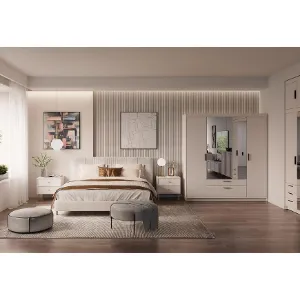 Obrazek Szafa Elena 4D 2S lustro beż piaskowy