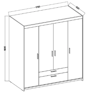 Obrazek Szafa Elena 4D 2S lustro beż piaskowy