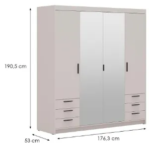 Obrazek Szafa Elena 4D 6S lustro beż piaskowy