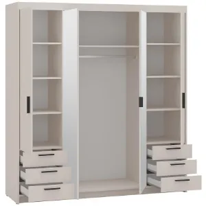 Obrazek Szafa Elena 4D 6S lustro beż piaskowy