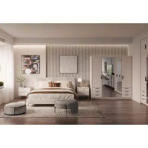 Obrazek Szafa Elena 4D 6S lustro beż piaskowy